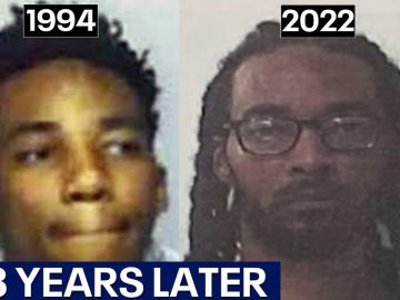 Side-by-side photos from 1994 and 2022, 28 years later.