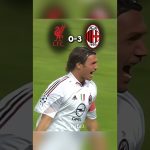 Soccer player celebrates, Milan leads 3-0 against Liverpool.