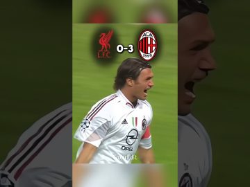 Soccer player celebrates, Milan leads 3-0 against Liverpool.