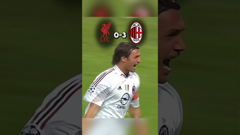 Soccer player celebrates, Milan leads 3-0 against Liverpool.