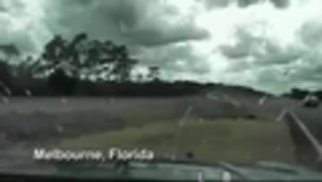 Stormy road scene in Melbourne, Florida.