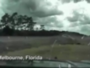 Stormy road scene in Melbourne, Florida.
