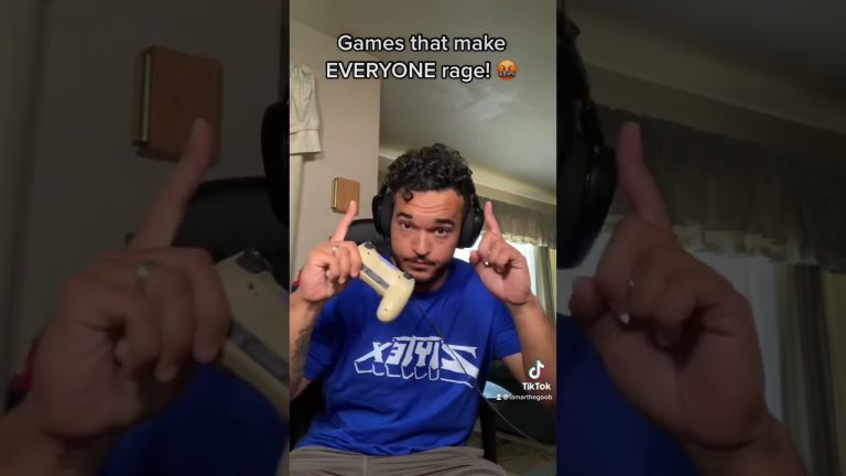 Gamer reacting angrily, holding a controller.