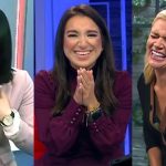 Three women laughing joyfully on camera