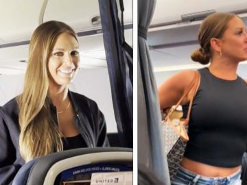Two women on an airplane