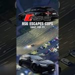 Car escaping police on highway at night