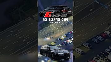 Car escaping police on highway at night