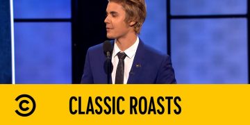 Comedian performing at Classic Roasts event.
