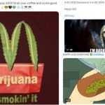 420 celebration with marijuana-themed graphics and memes.